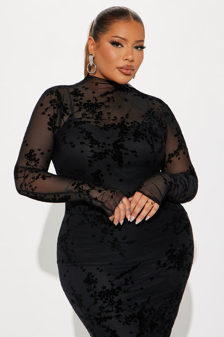 In Full Bloom Mesh Maxi Dress