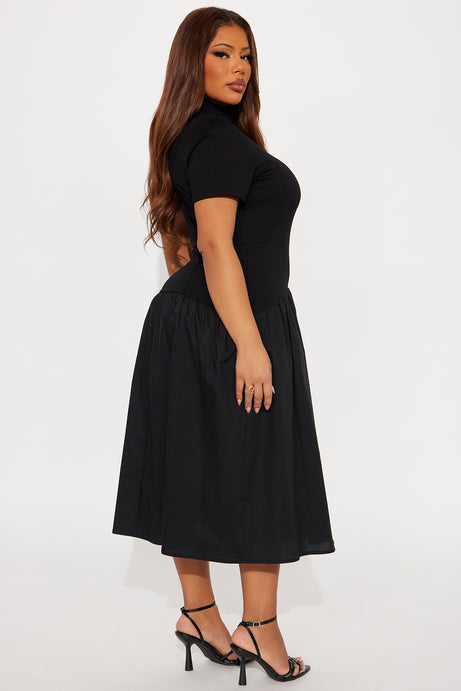 Kennedy Short Sleeve Drop Waist Midi Dress