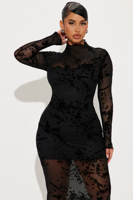 In Full Bloom Mesh Maxi Dress