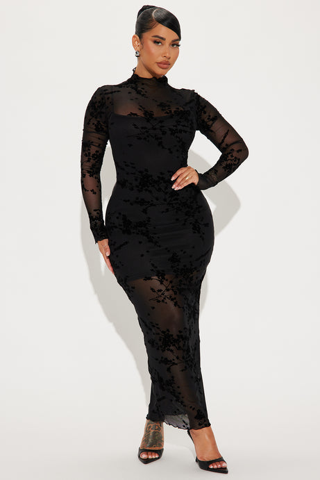 In Full Bloom Mesh Maxi Dress